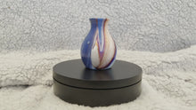 Load and play video in Gallery viewer, Bud Vase - 3” Tall - Blue, Purple, Metallic Copper and White (02)
