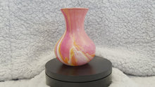 Load and play video in Gallery viewer, Bud Vase - 4 1/2” Tall - Magenta/Pink, Orange, Yellow and White (01)

