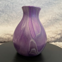 Load image into Gallery viewer, Bud Vase - 3” Tall - Purple, Metallic Silver and White (02)
