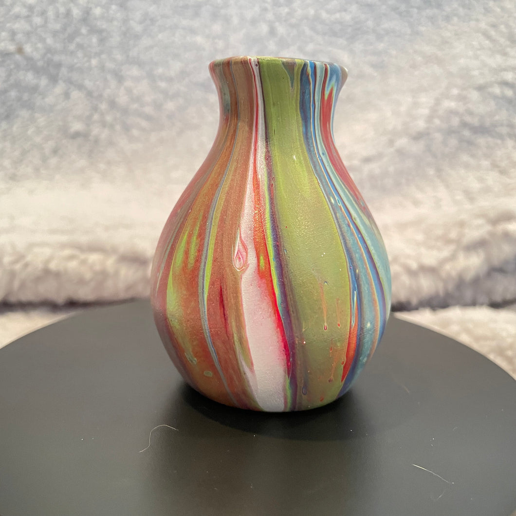 Bud Vase - 3” Tall - Magenta, Blue, Green Yellow, and White (02)