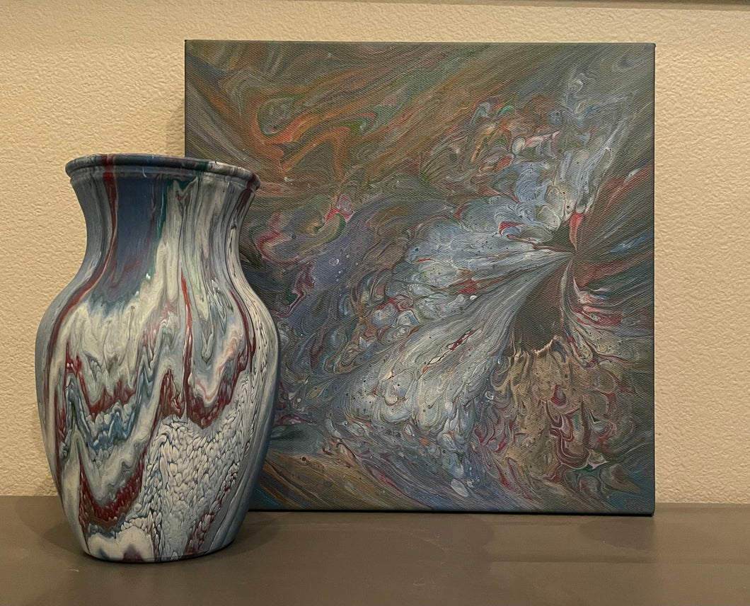 10/22/2023 - 1:00PM - Art Class - Acrylic Fluid Art/Paint Pouring - Vase + 12x12 Canvas