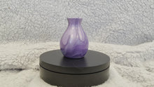 Load and play video in Gallery viewer, Bud Vase - 3” Tall - Purple, Metallic Silver and White (02)
