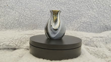 Load and play video in Gallery viewer, Bud Vase - 3” Tall - Black, Metallic Gold and White (03)
