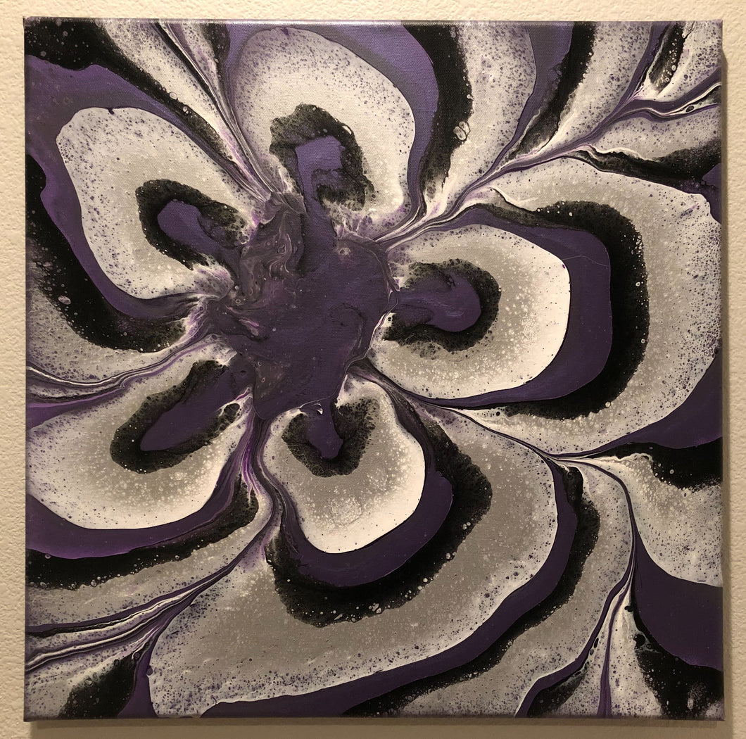 “Purple Dahlia” - Original Art on Canvas - 20