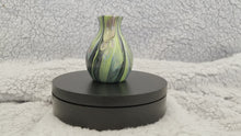 Load and play video in Gallery viewer, Bud Vase - 3” Tall - Green/Yellow, Magenta, Blue, Black, Metallic Gold and White (02)
