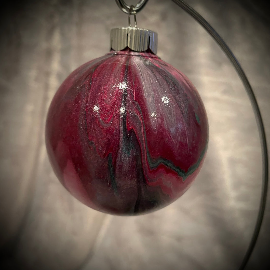 Ornament - Red/White/Green/Metallic Silver