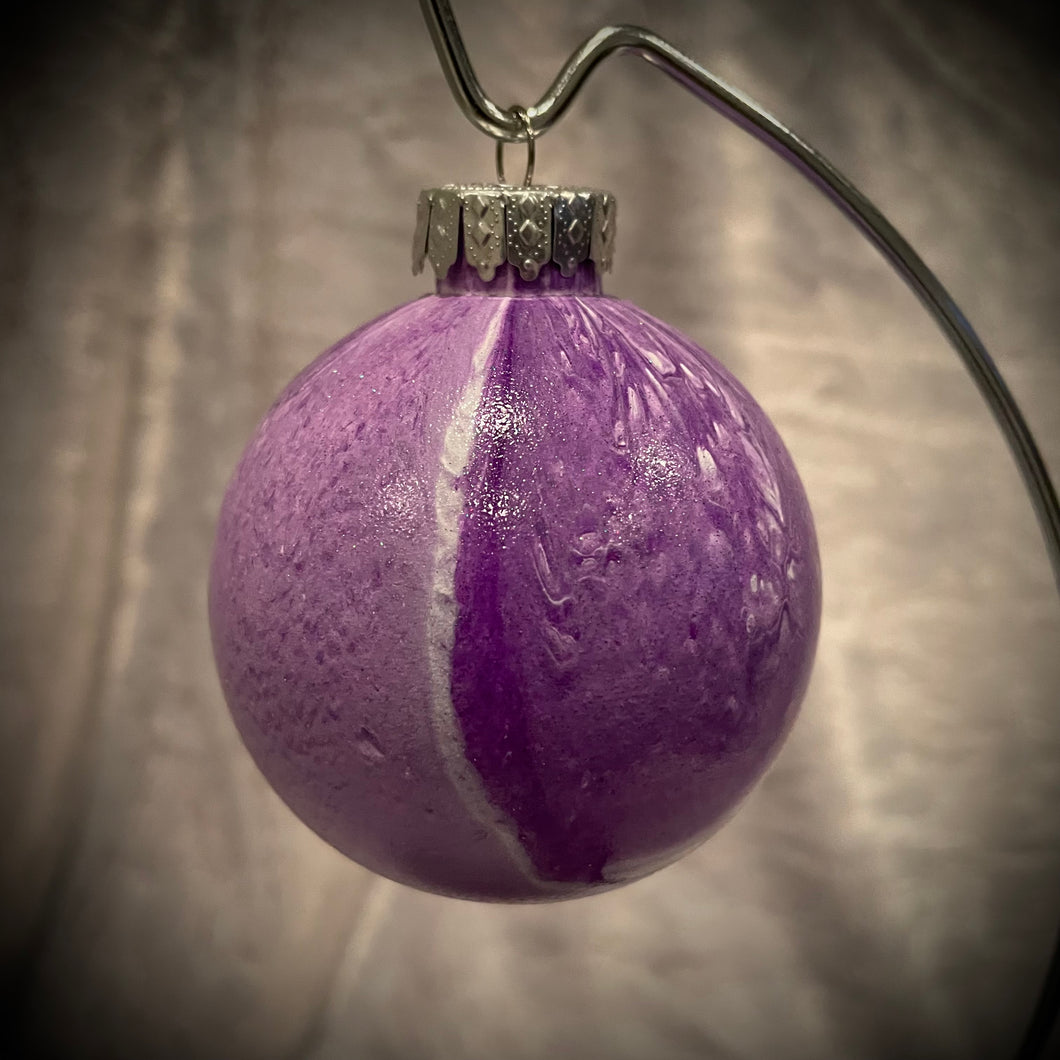 Ornament - Purple/White/Metallic Silver