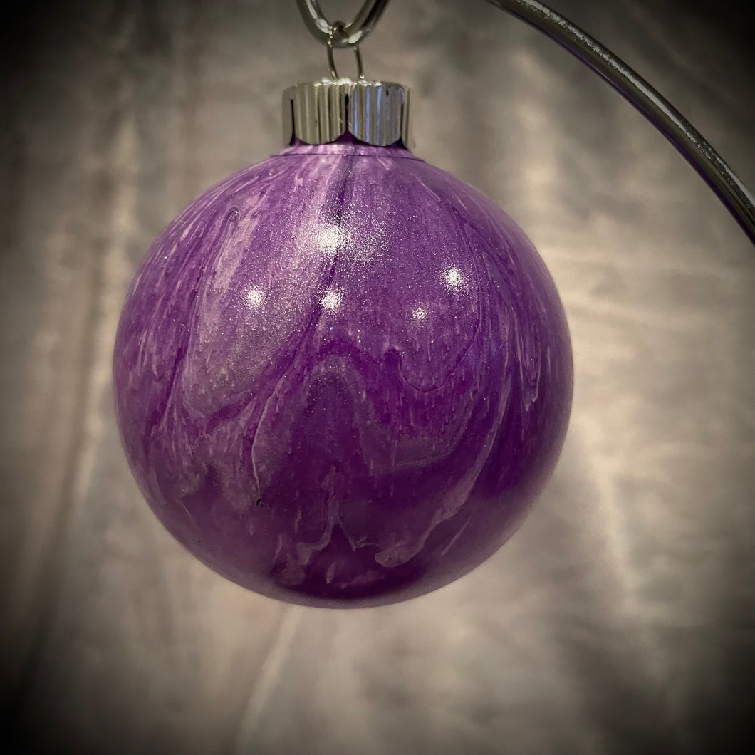 Ornament - Purple/White/Metallic Silver