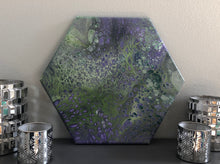 Load image into Gallery viewer, “Fluorite” - Original Art on Canvas - Hexagon - 16&quot;
