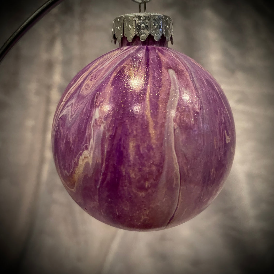 Ornament - Purple/White/Metallic Gold