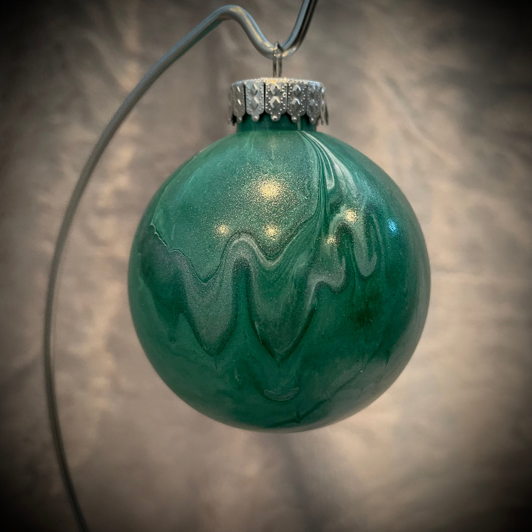 Ornament - Green/White/Silver