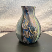 Load image into Gallery viewer, Bud Vase - 3” Tall - Green/Yellow, Magenta, Blue, Black, Metallic Gold and White (01)
