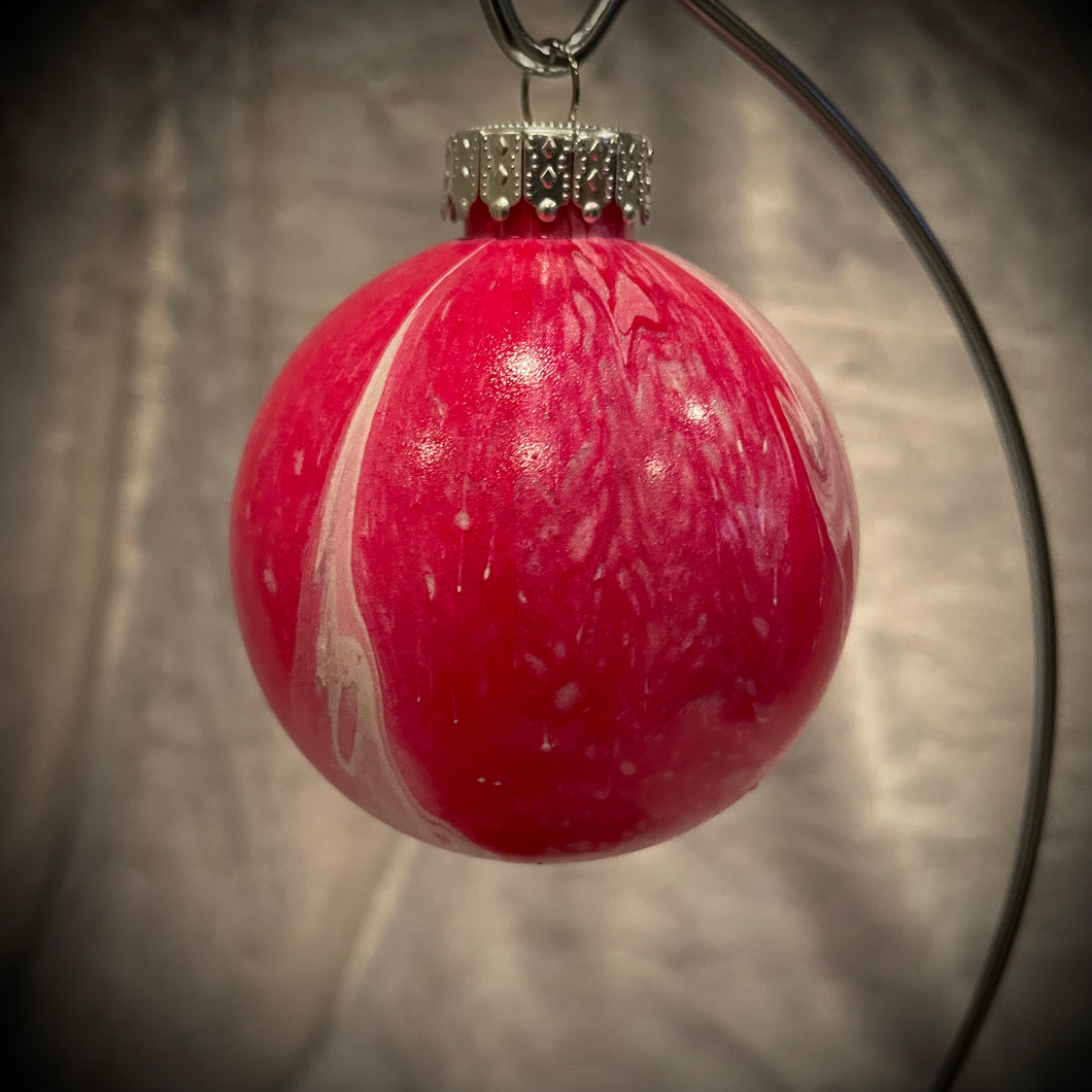 Ornament - Red/White/Metallic Silver